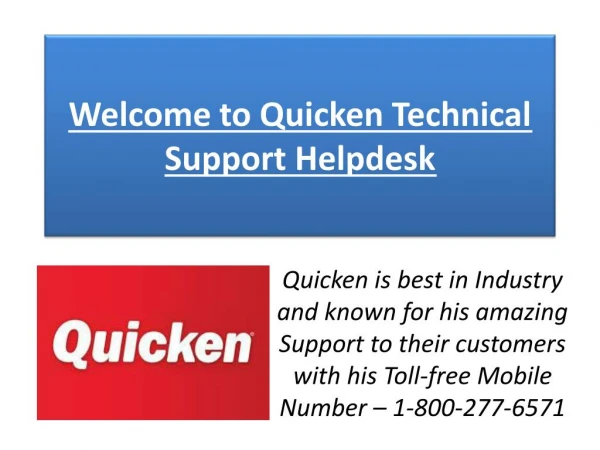 Official Quicken Customer Support Phone Number 1-800-277-6571