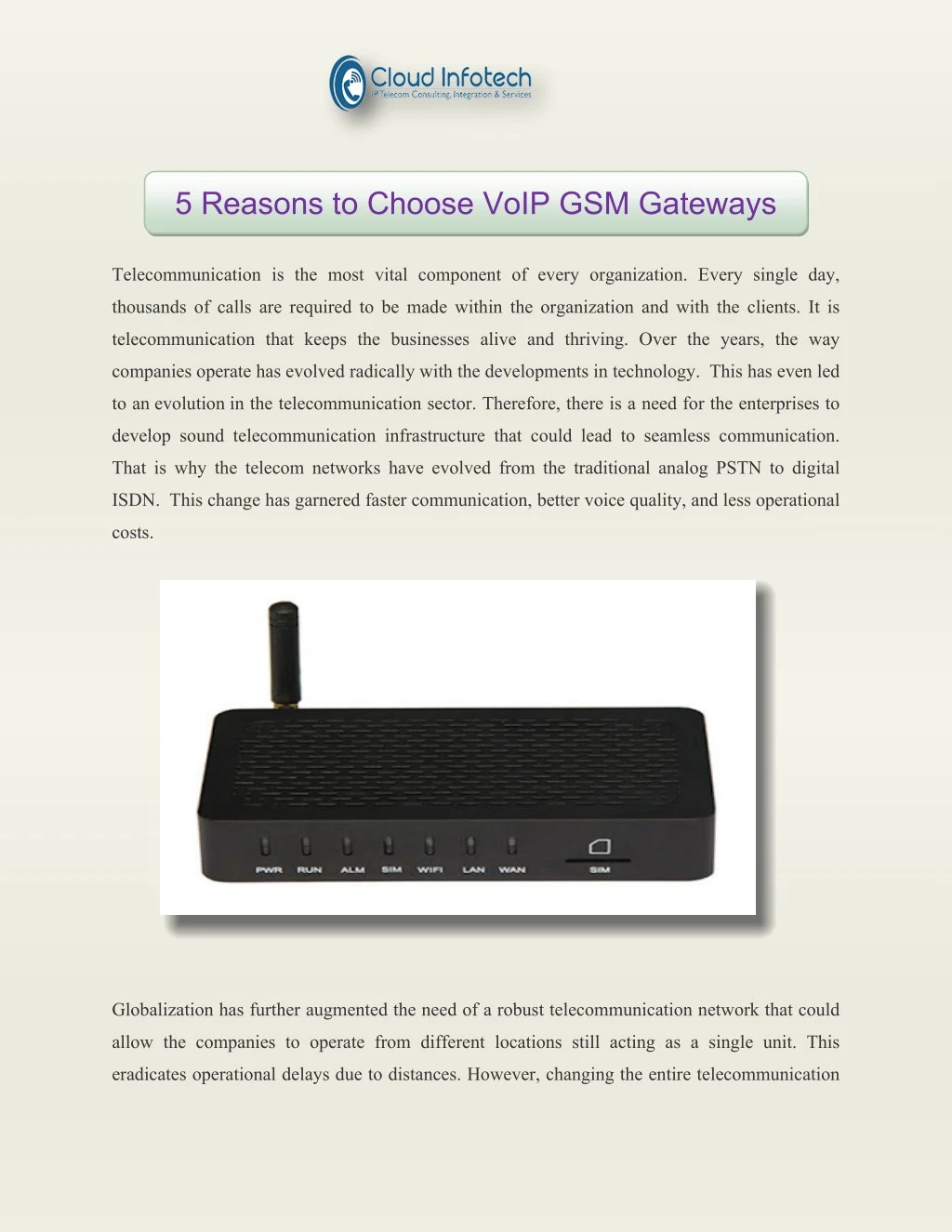 5 reasons to choose voip gsm gateways