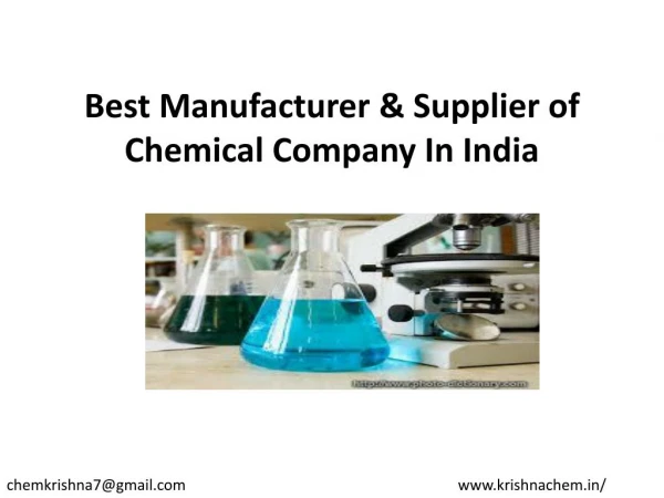 Best Manufacturer & Supplier of Chemical Company In India