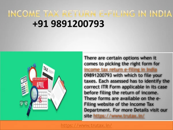 Choosing the right form for income tax return e-filing in India 09891200793