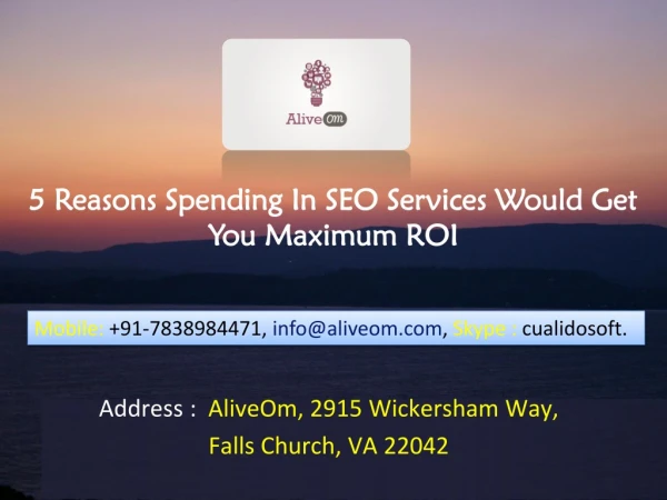 5 Reasons Spending In SEO Services Would Get You Maximum ROI