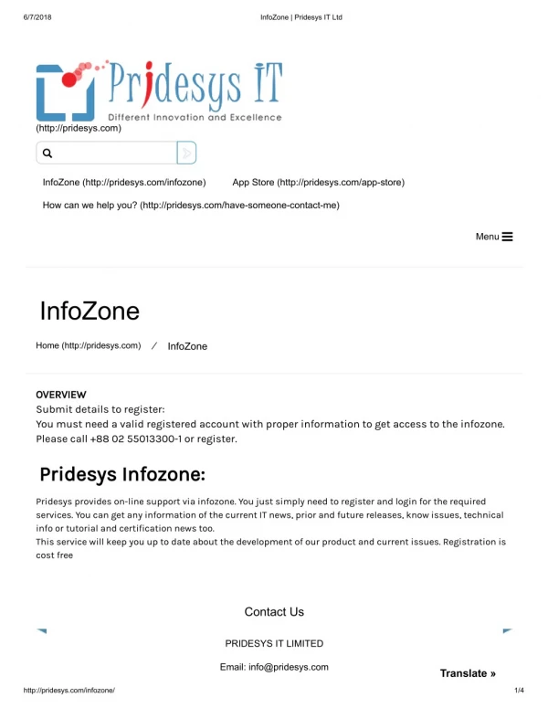InfoZone | Pridesys IT Ltd