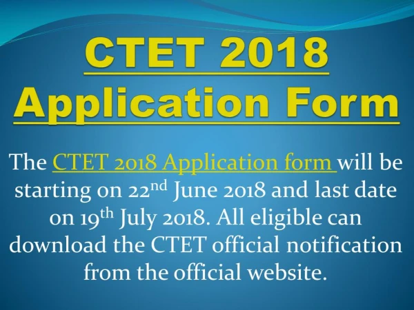 CTET Application form