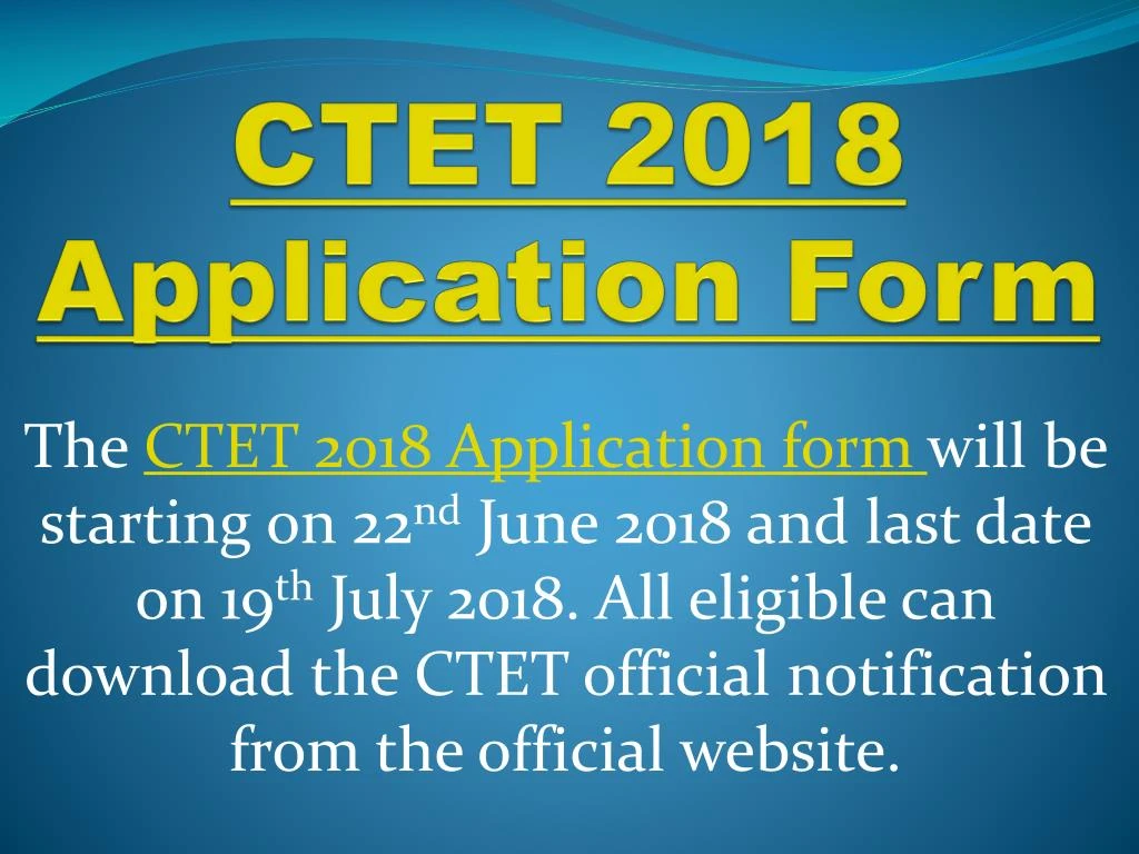ctet 2018 application form