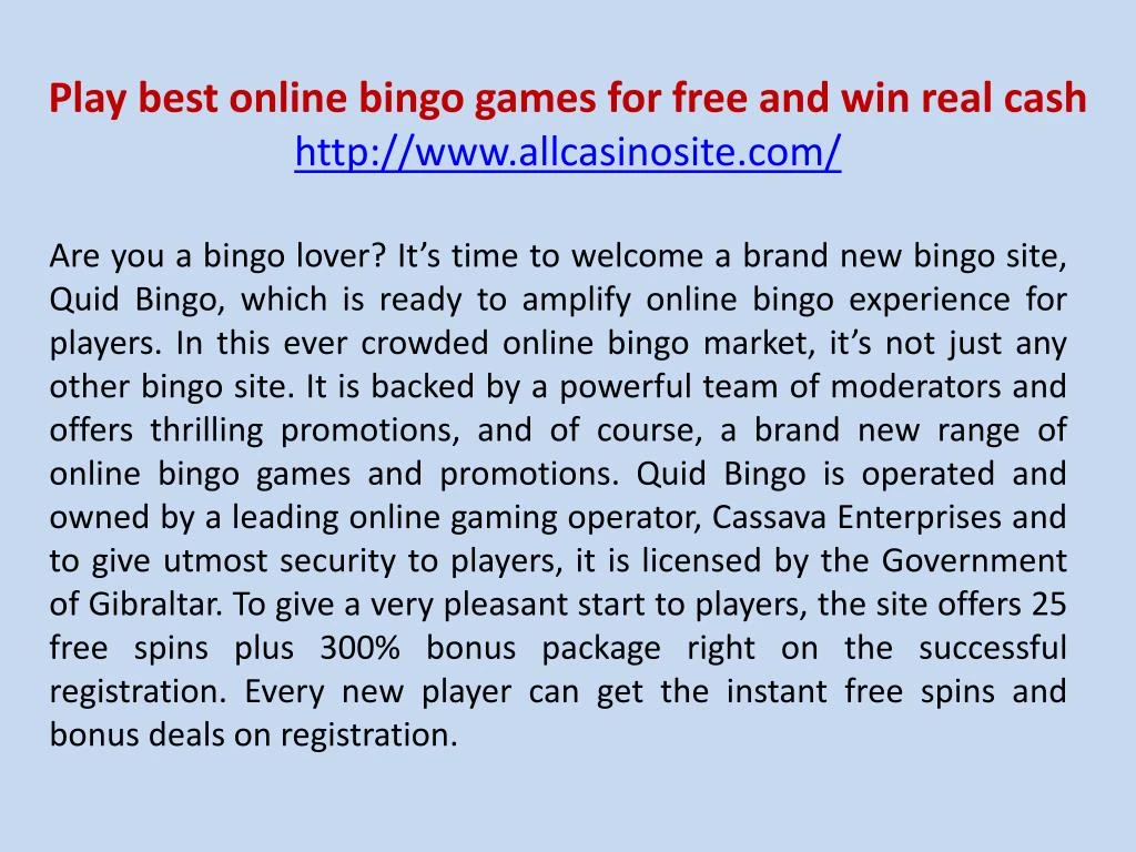 play best online bingo games for free and win real cash http www allcasinosite com