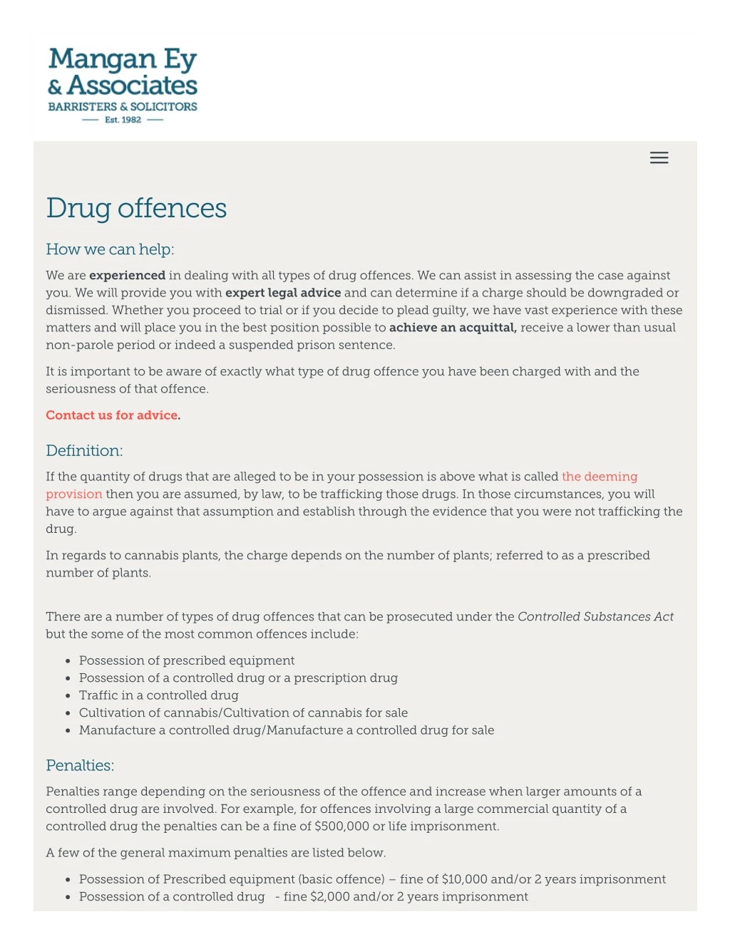 drug offences