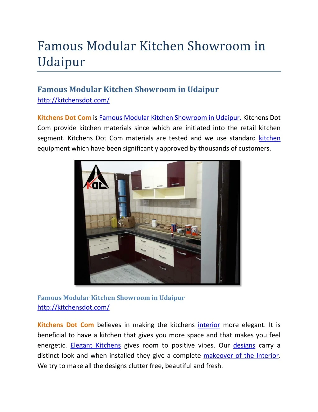 famous modular kitchen showroom in udaipur