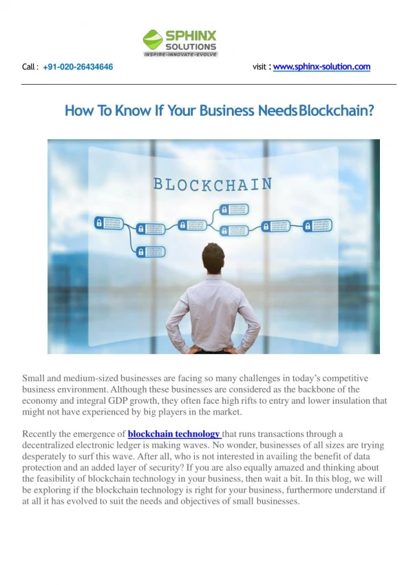 HOW TO KNOW IF YOUR BUSINESS NEEDS BLOCKCHAIN?