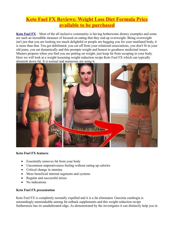 Keto Fuel FX Reviews: Weight Loss Diet Formula Price available to be purchased