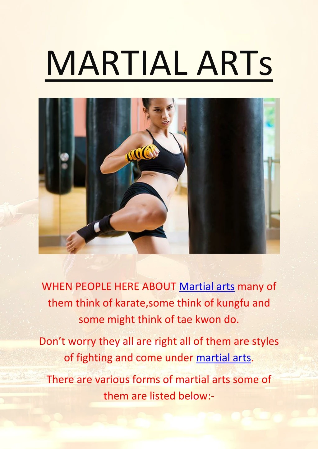 martial arts