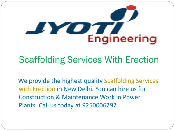 Scaffolding Services With Erection