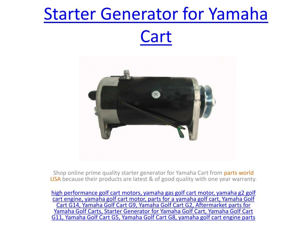 starter generator for yamaha cart