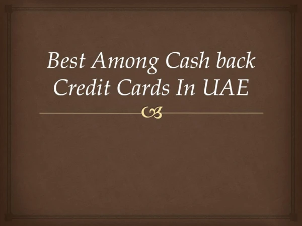 Best CashBack Credit Cards in UAE 2018