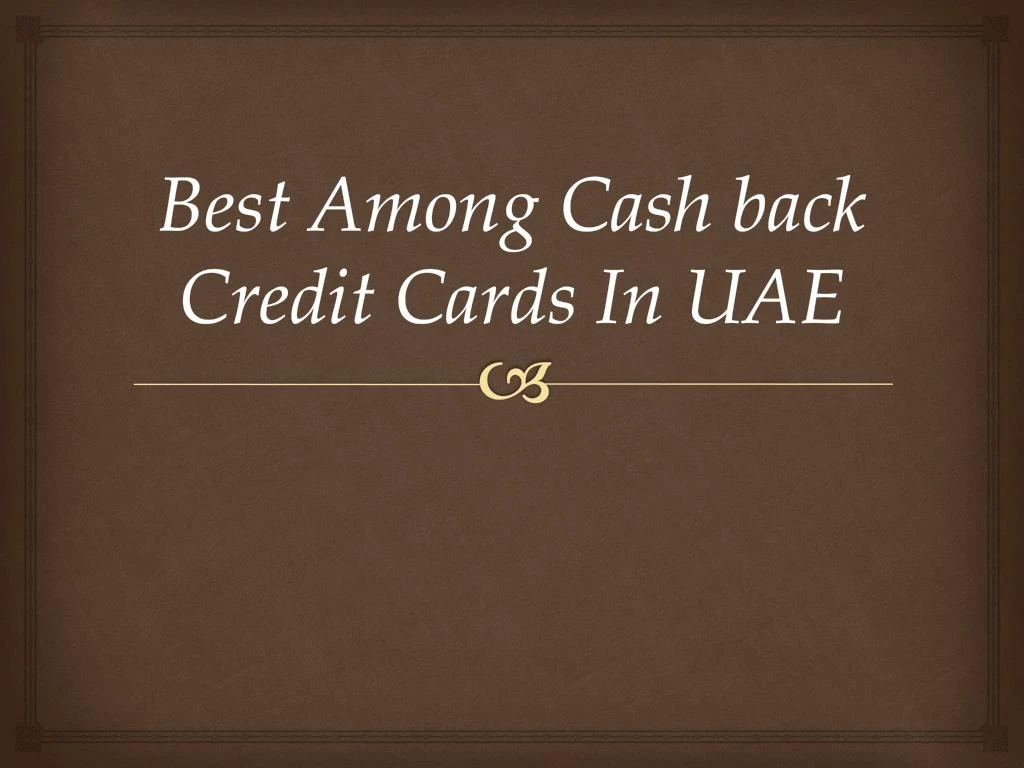 best among cash back credit cards in uae