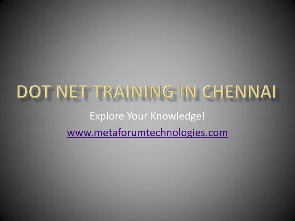 dot net training in chennai