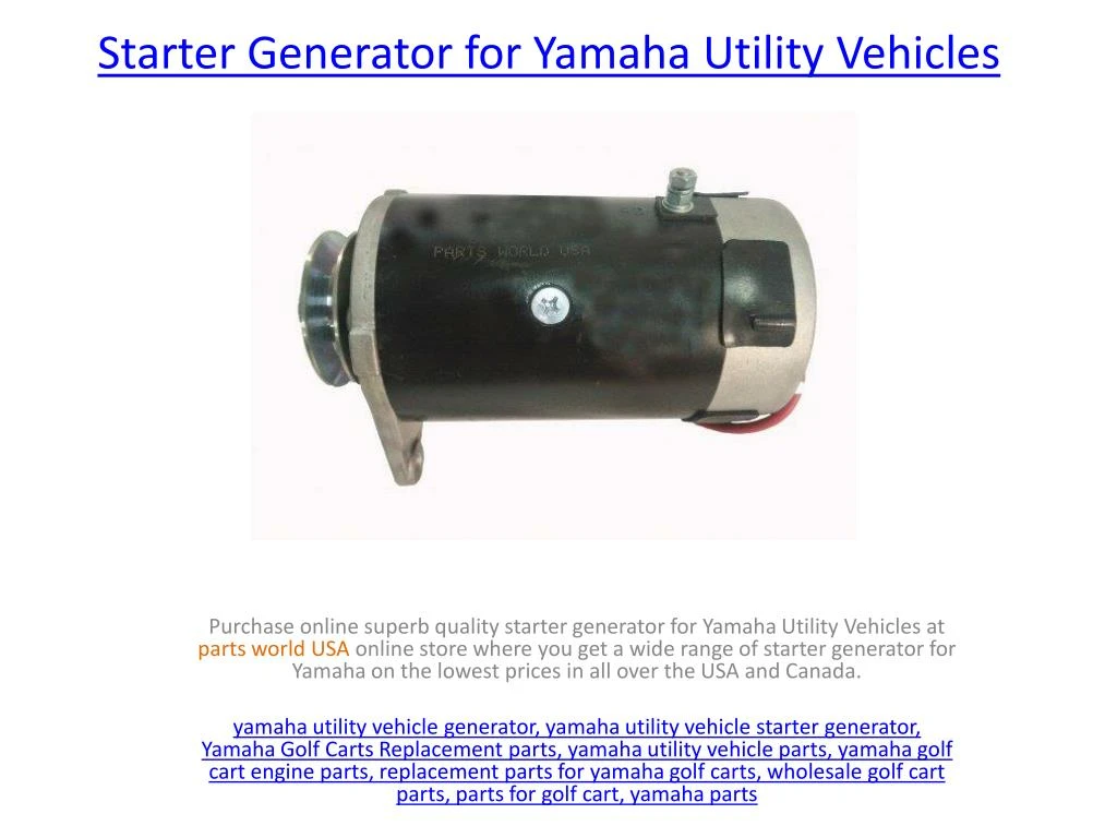 starter generator for yamaha utility vehicles