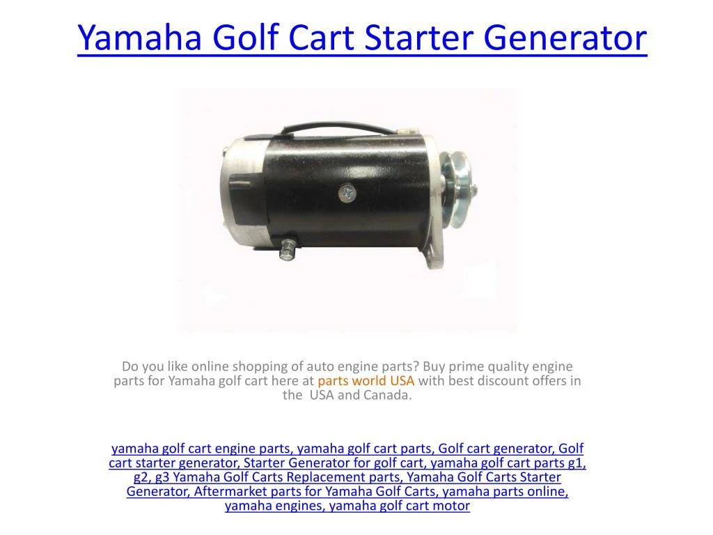 yamaha golf cart starter generator