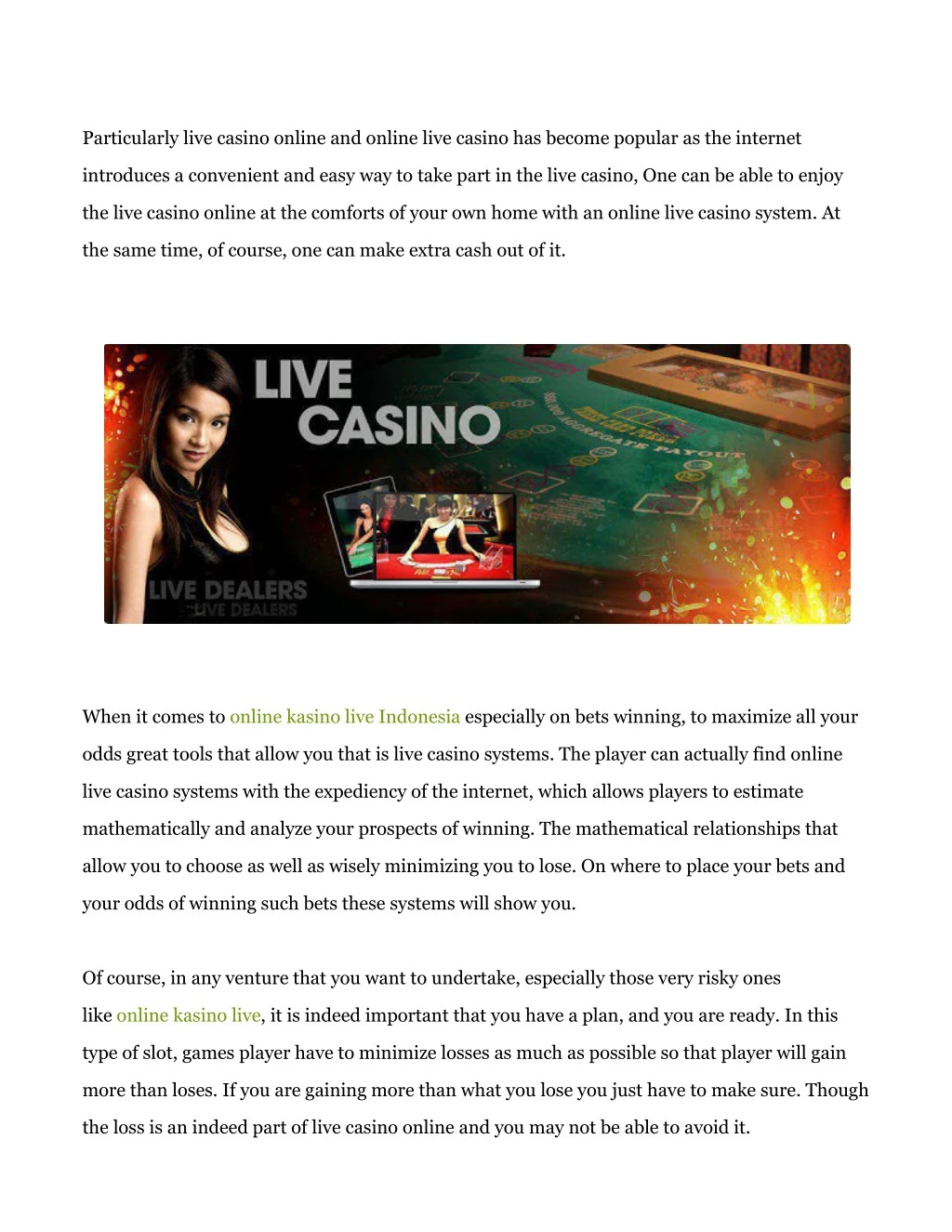 particularly live casino online and online live