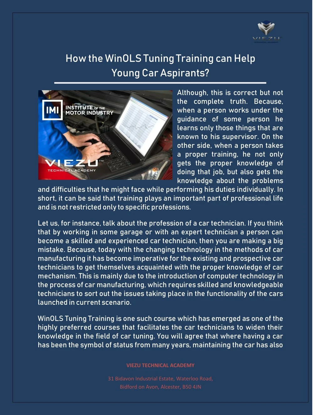 how the winols tuning training can help young