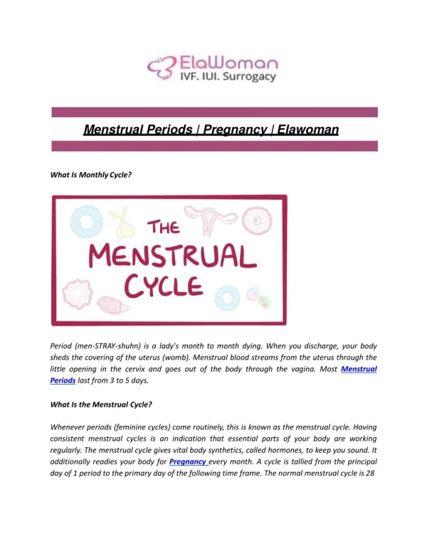 Menstrual Periods | Pregnancy | Elawoman