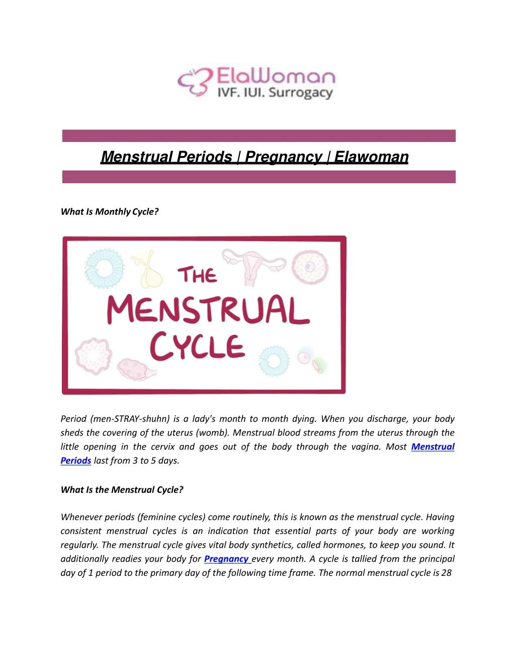 menstrual periods pregnancy elawoman