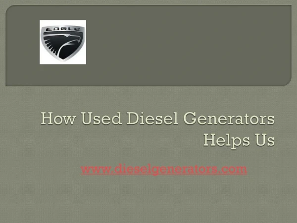 How Diesel Generators Helps US