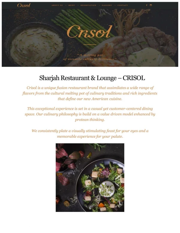Crisol Restaurant in Sharjah