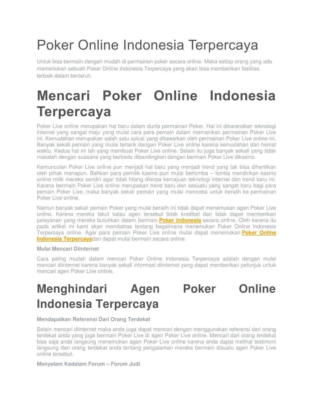 poker online indonesia terpercaya