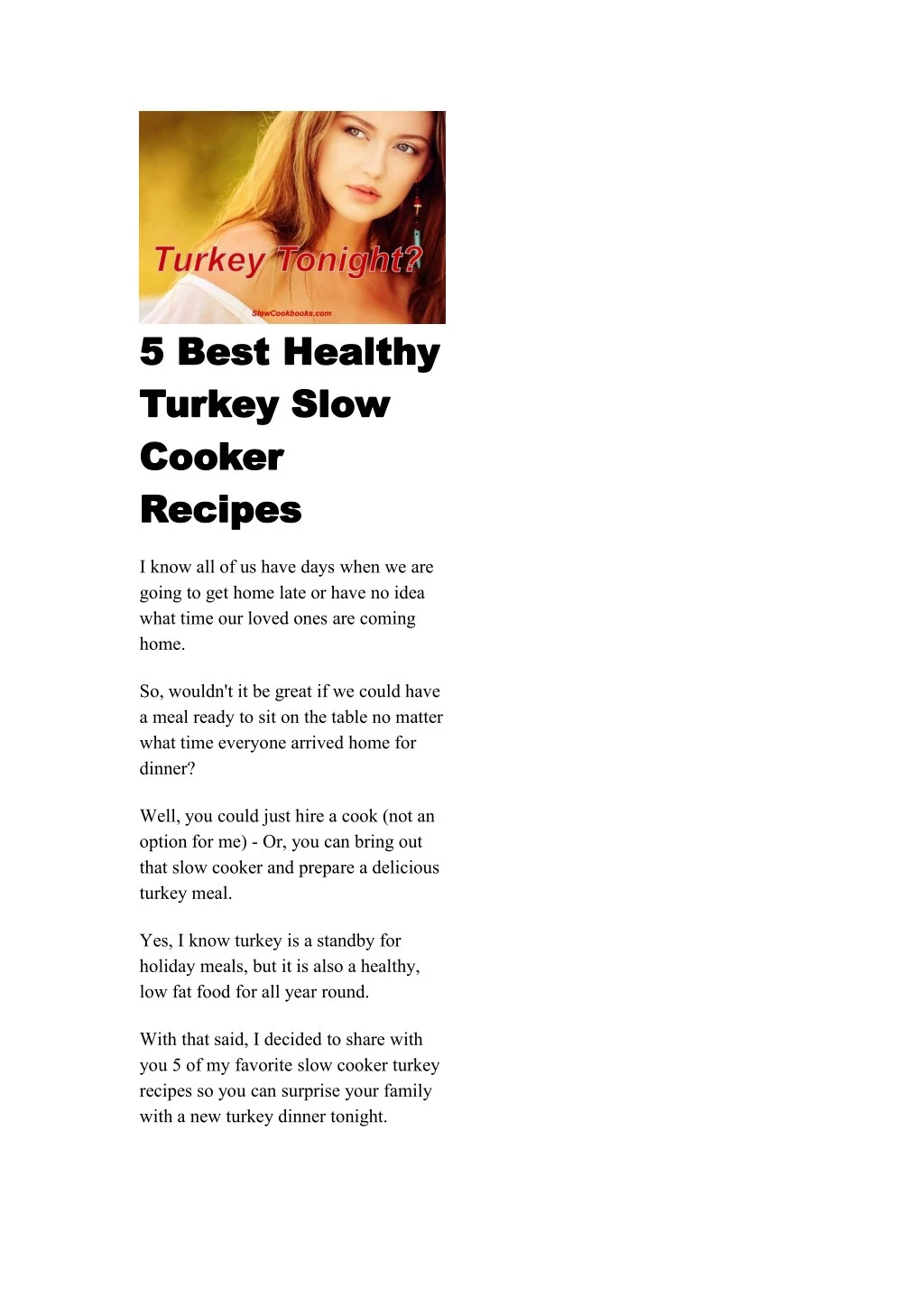 5 5 best best healthy healthy turkey turkey slow