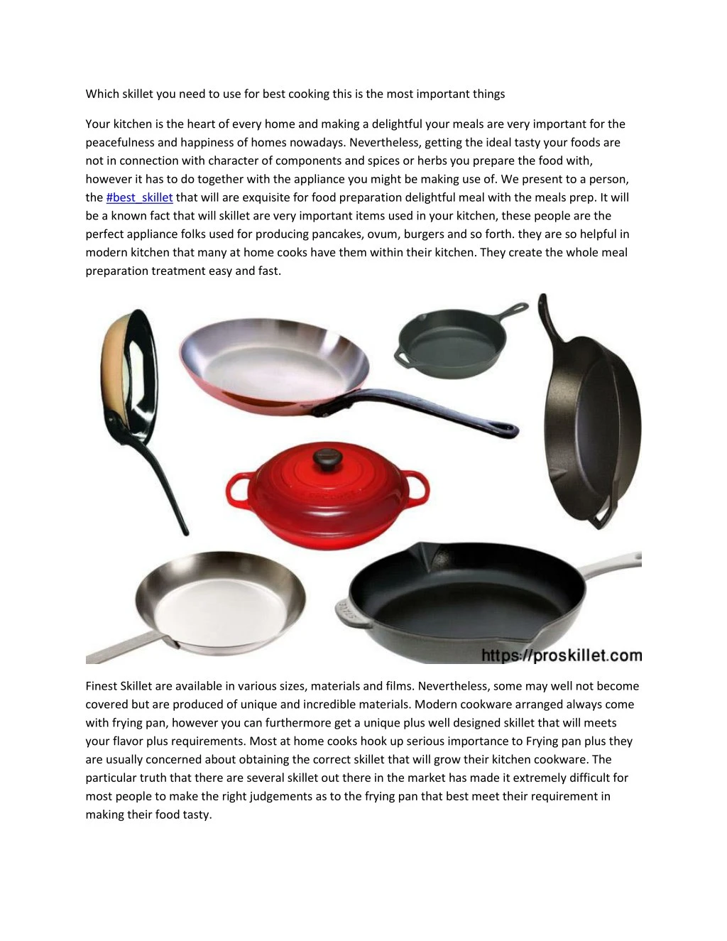 which skillet you need to use for best cooking