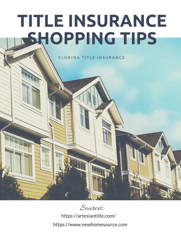 Title Insurance Shopping Tips