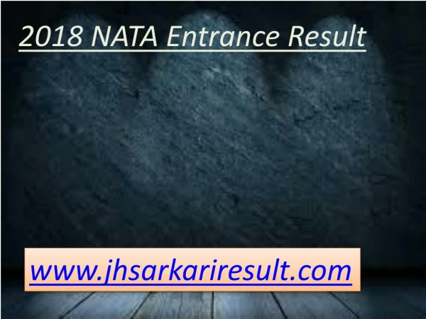 NATA Admission Result 2018