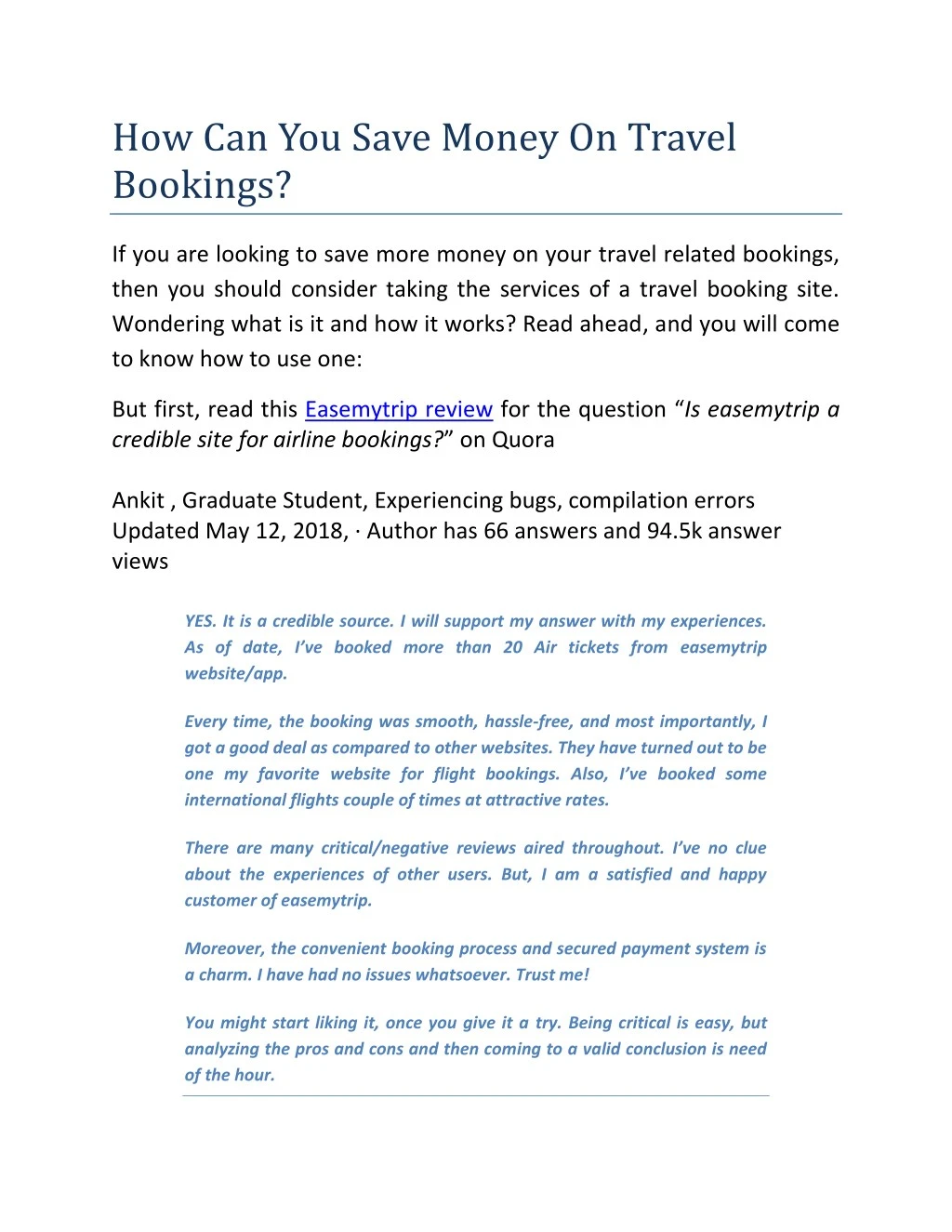 how can you save money on travel bookings