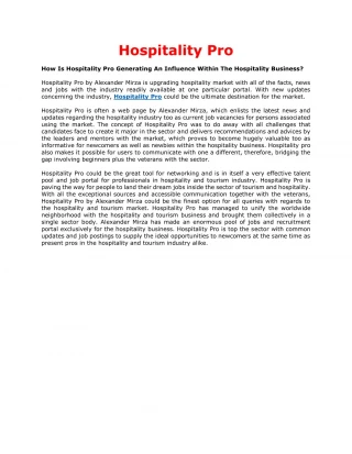 Hospitality Pro - slide 1