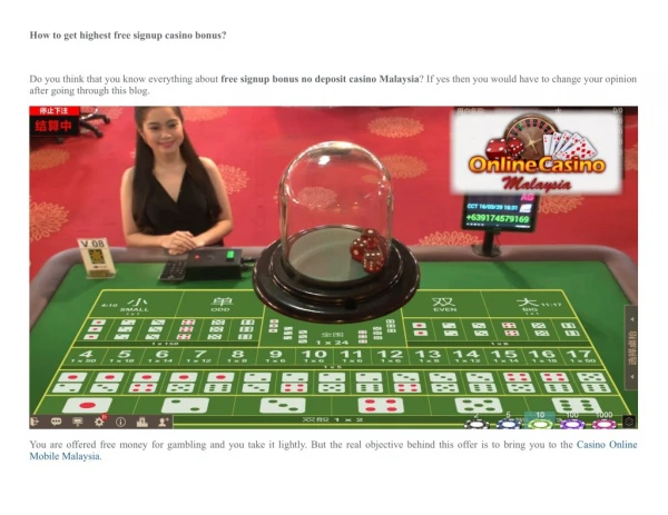 How to get highest free signup casino bonus?