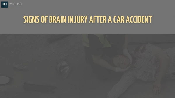 Signs of Brain Injury after a Car Accident