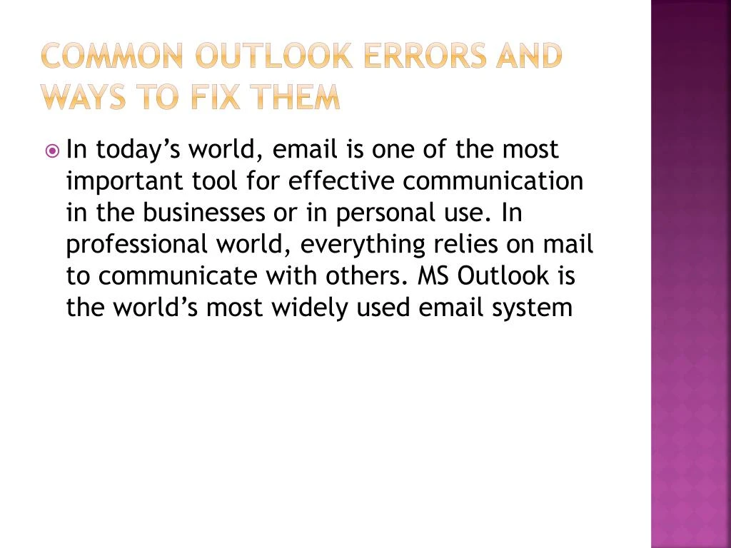 common outlook errors and ways to fix them