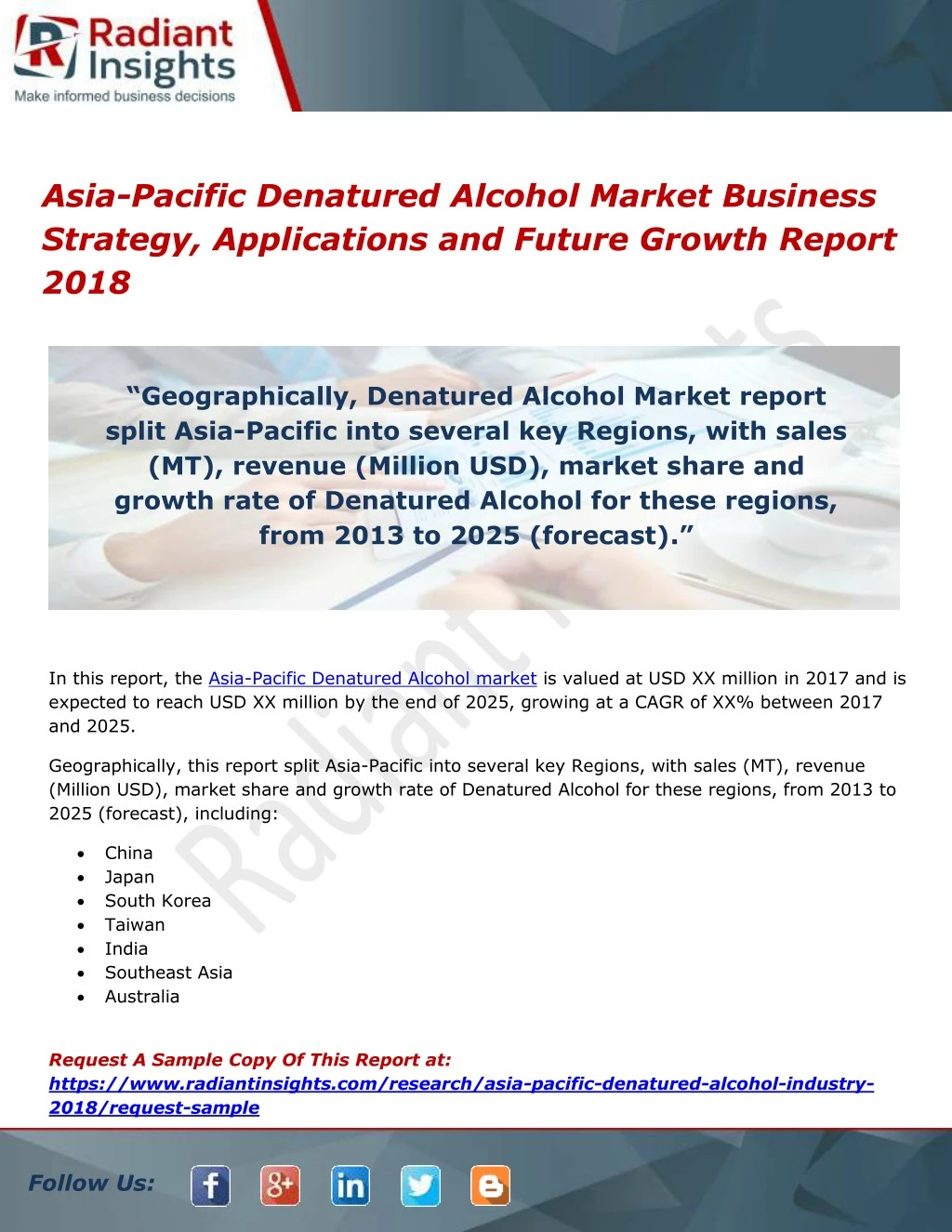 asia pacific denatured alcohol market business