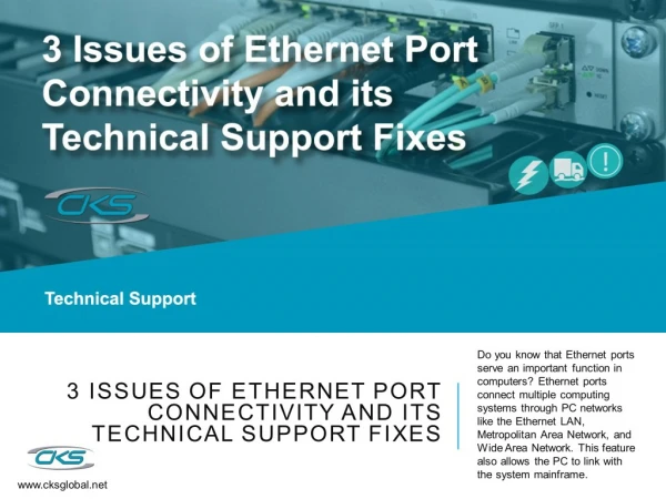 3 Issues of Ethernet Port Connectivity and its Technical Support Fixes