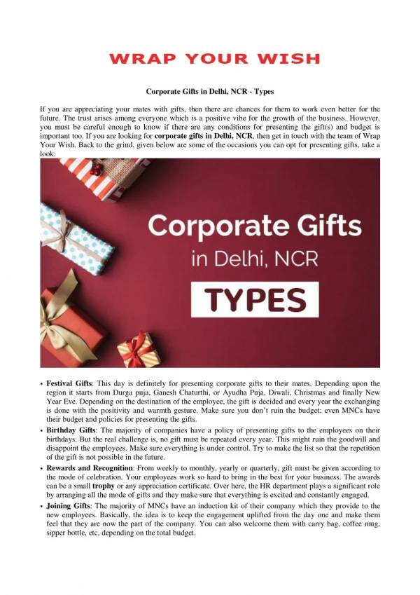 Best corporate gifts suppliers and manufacturers Delhi types