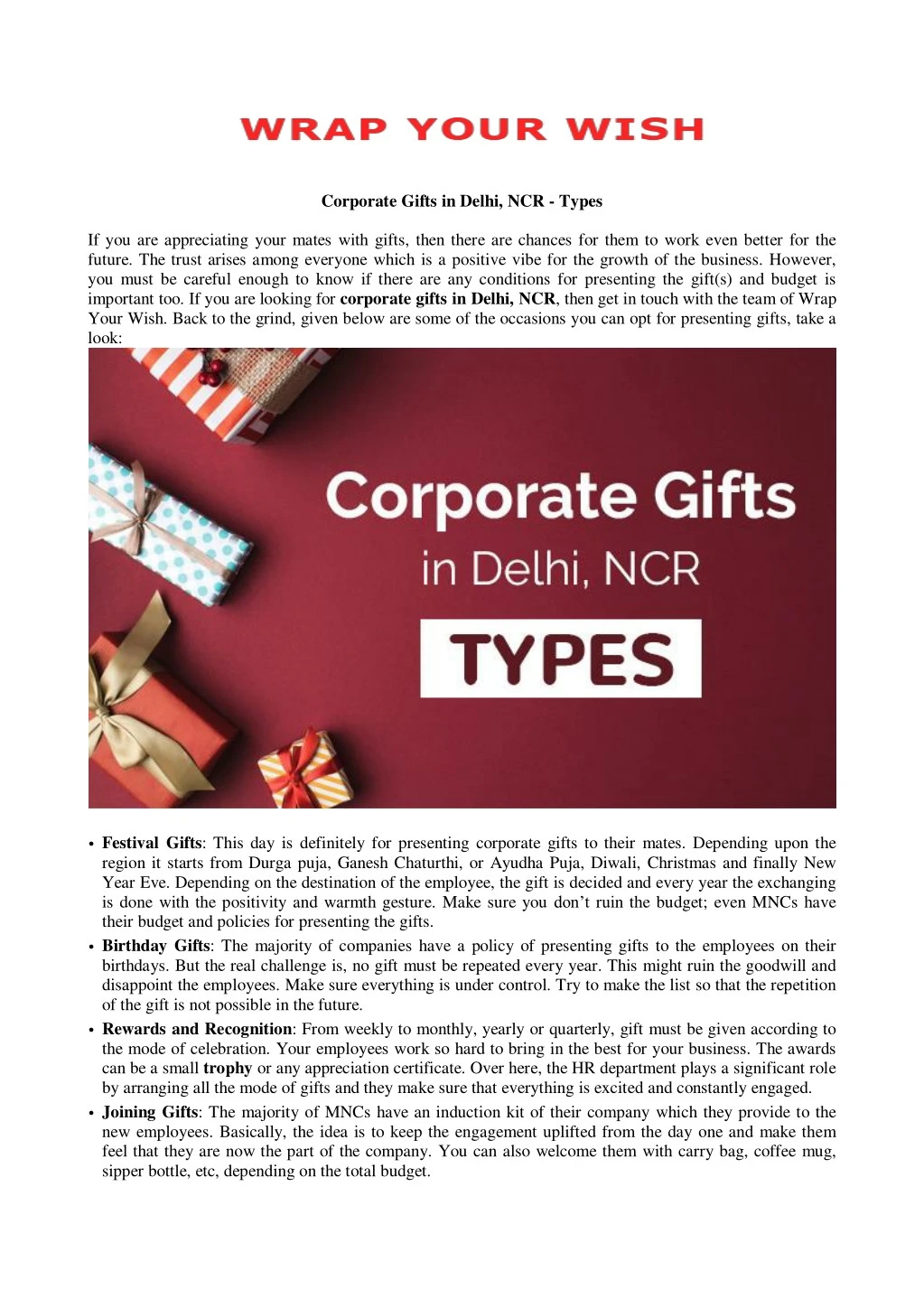 corporate gifts in delhi ncr types