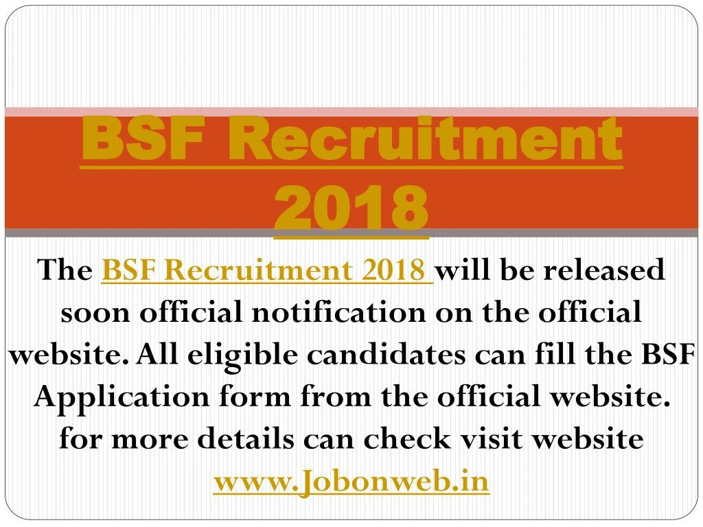 bsf recruitment 2018