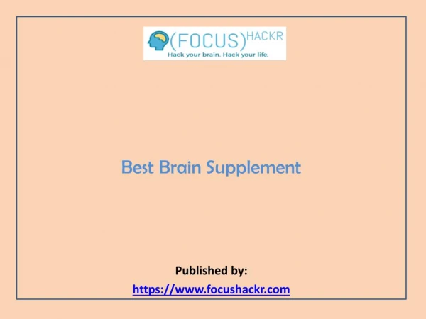 Best Brain Supplement