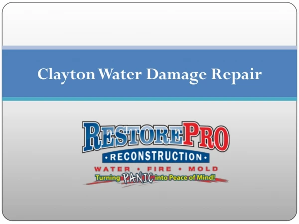 Water Damage Repair Clayton North Carolina