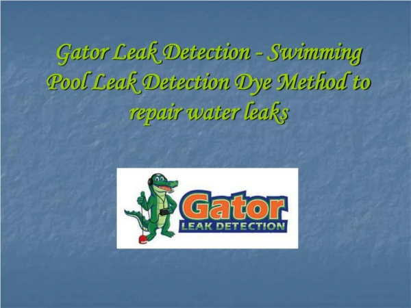 Gator Leak Detection - Swimming Pool Leak Detection Dye Method to repair water leak