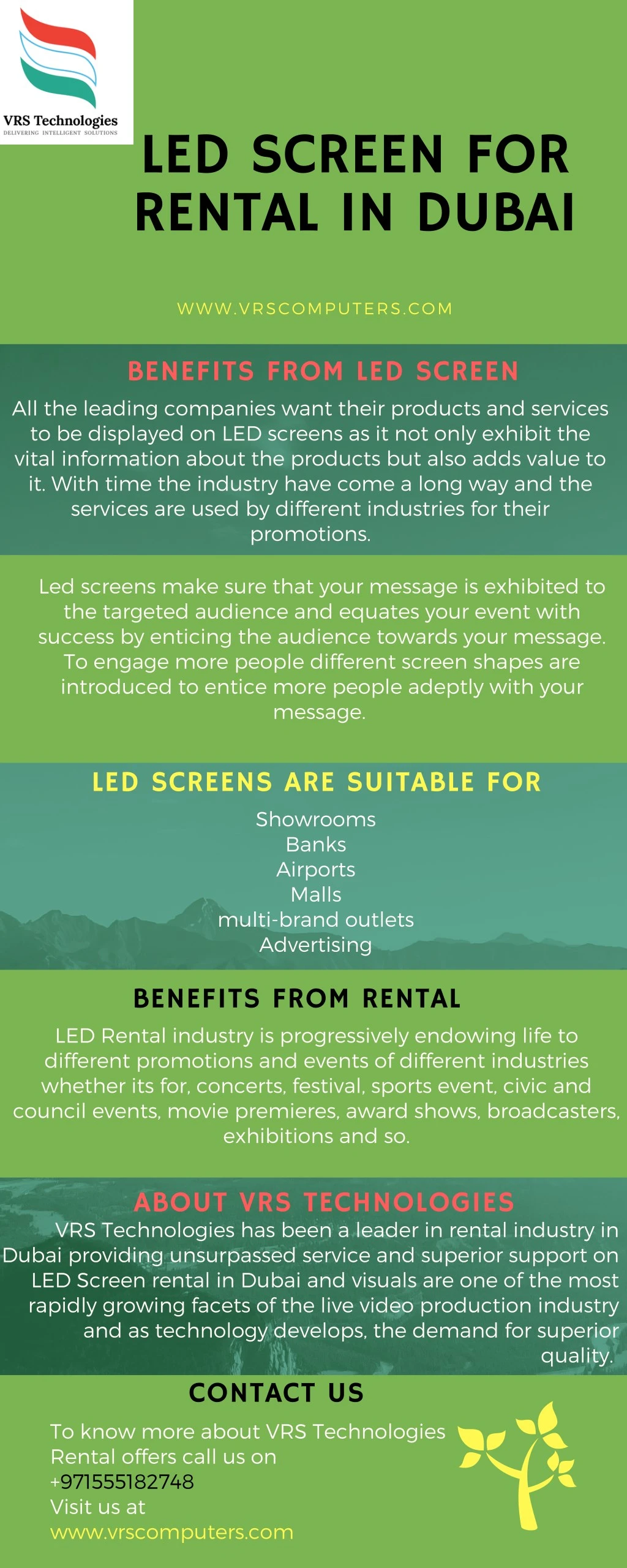 led screen for rental in dubai