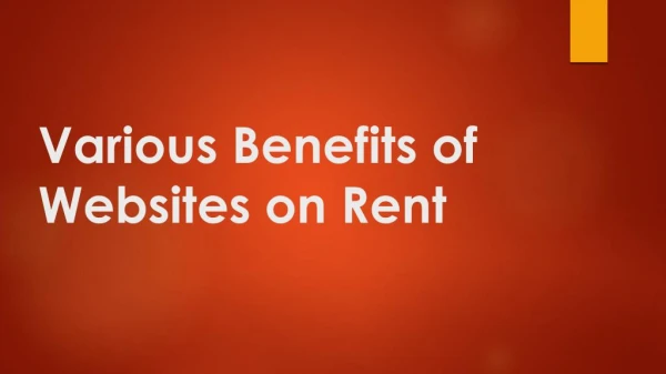 Advantages of Websites on Rent