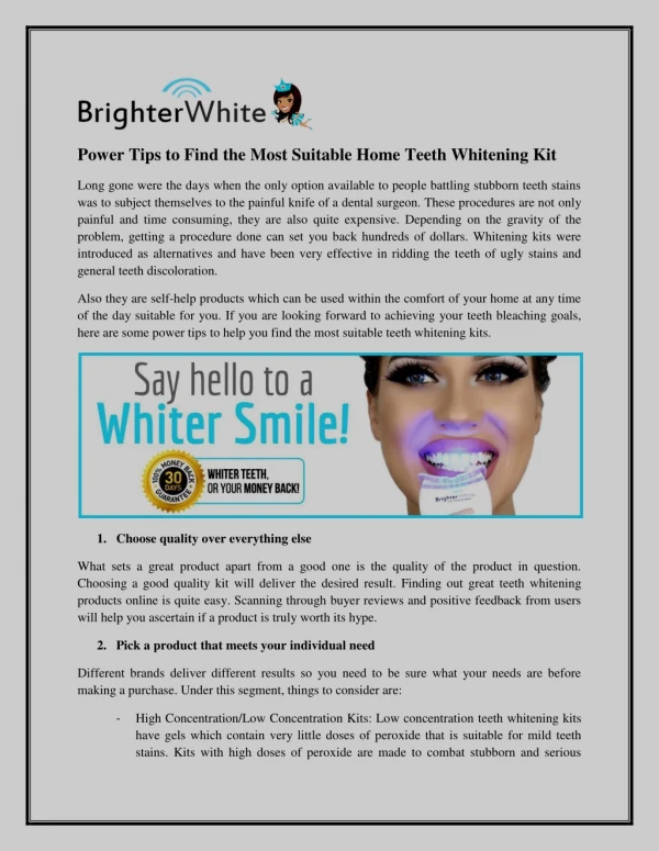 Power Tips to Find the Most Suitable Home Teeth Whitening Kits