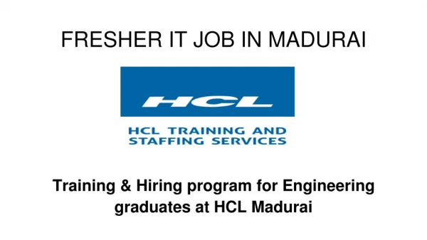 Fresher IT Jobs In Madurai