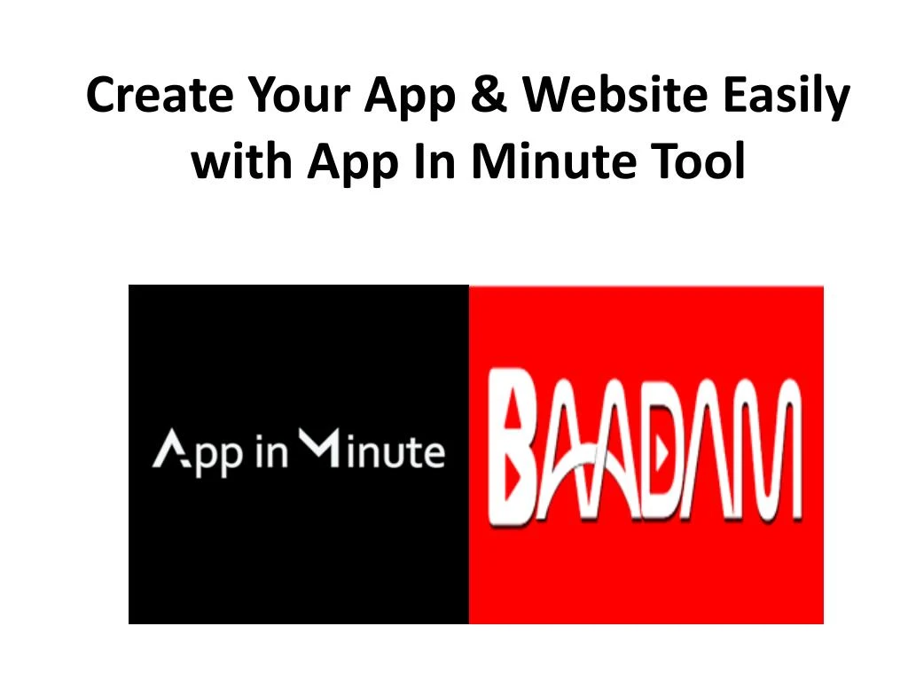 create your app website easily with app in minute tool